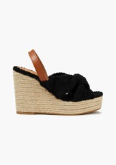 Castañer - Fiorella twisted cotton-terry espadrille wedge slingback sandals - Black - EU 36