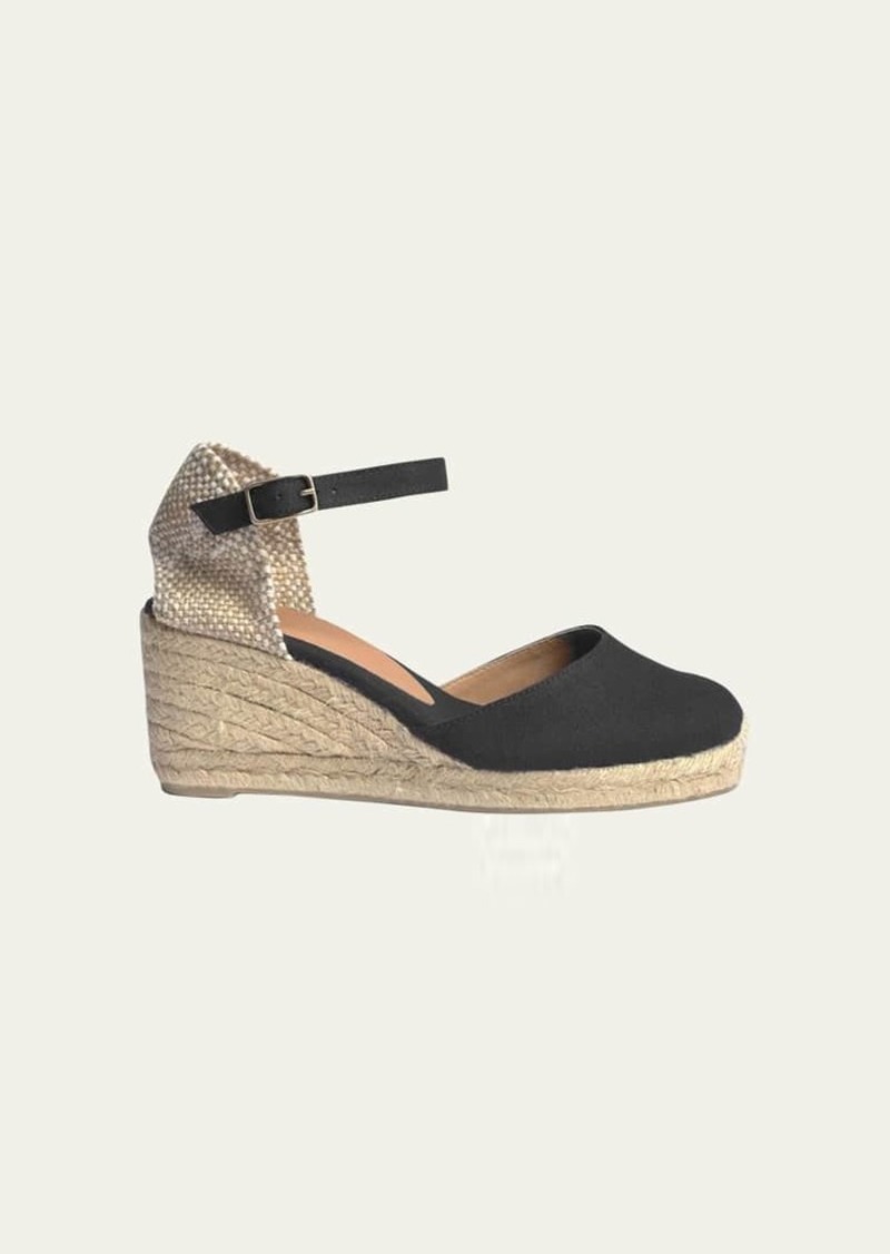 Castañer Castaner Carol Cotton Ankle-Strap Wedge Espadrilles