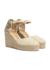 Castañer Castaner Women's Carol Almond Toe Espadrille Wedge Platform d'Orsay Pumps