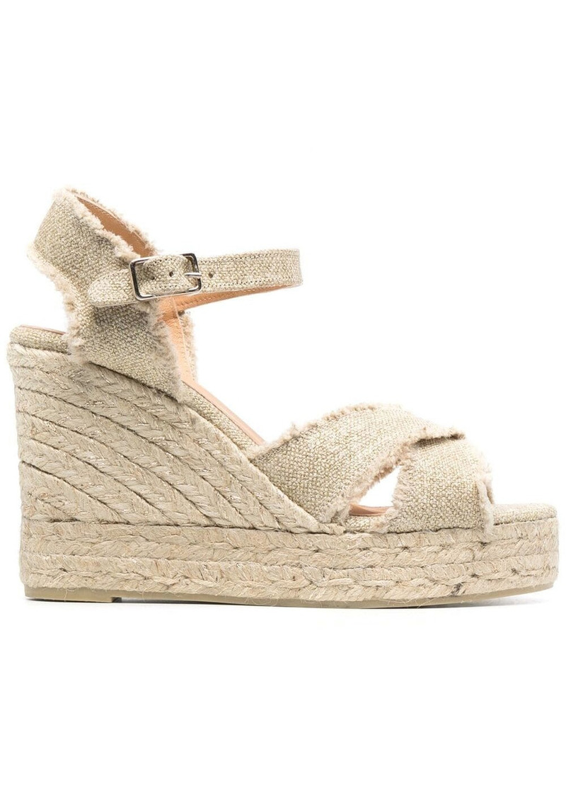 Castañer crossover strap wedge sandals