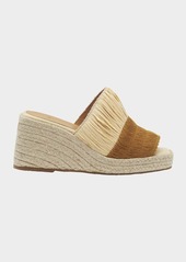 Castañer Tonia Bicolor Raffia Wedge Espadrilles