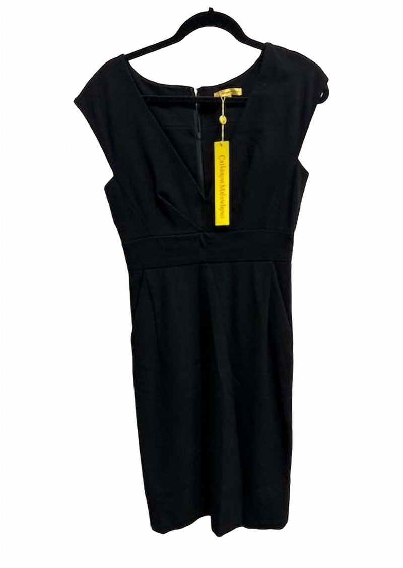 Catherine Malandrino Deep V Neck Dress In Black