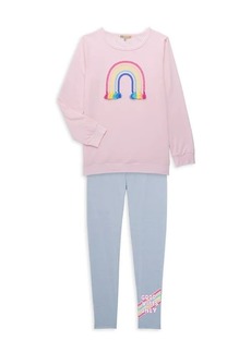 C&C California Little Girl's 2-Piece Rainbow Top & Leggings Set
