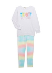 C&C California Little Girl's Bright Future 2-Piece Sweatshirt & Tie-Dye Leggings Set