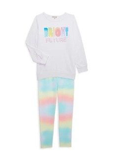 C&C California Little Girl's Bright Future 2-Piece Sweatshirt & Tie-Dye Leggings Set