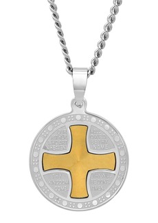 C&C California Macy's Men's The Lord's Prayer Medallion Pendant Necklace