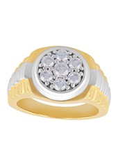 C&C California Men's Cubic Zirconia 14K Gold Plated in .925 Sterling Silver Gents Ring