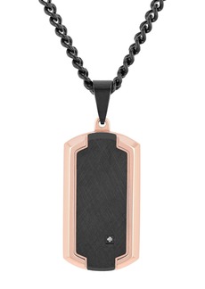 C&C California Men's Diamond Accent in Two-Tone Stainless Steel Pendant Necklace
