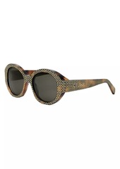 Celine 53MM Crystal-Embellished Round Sunglasses