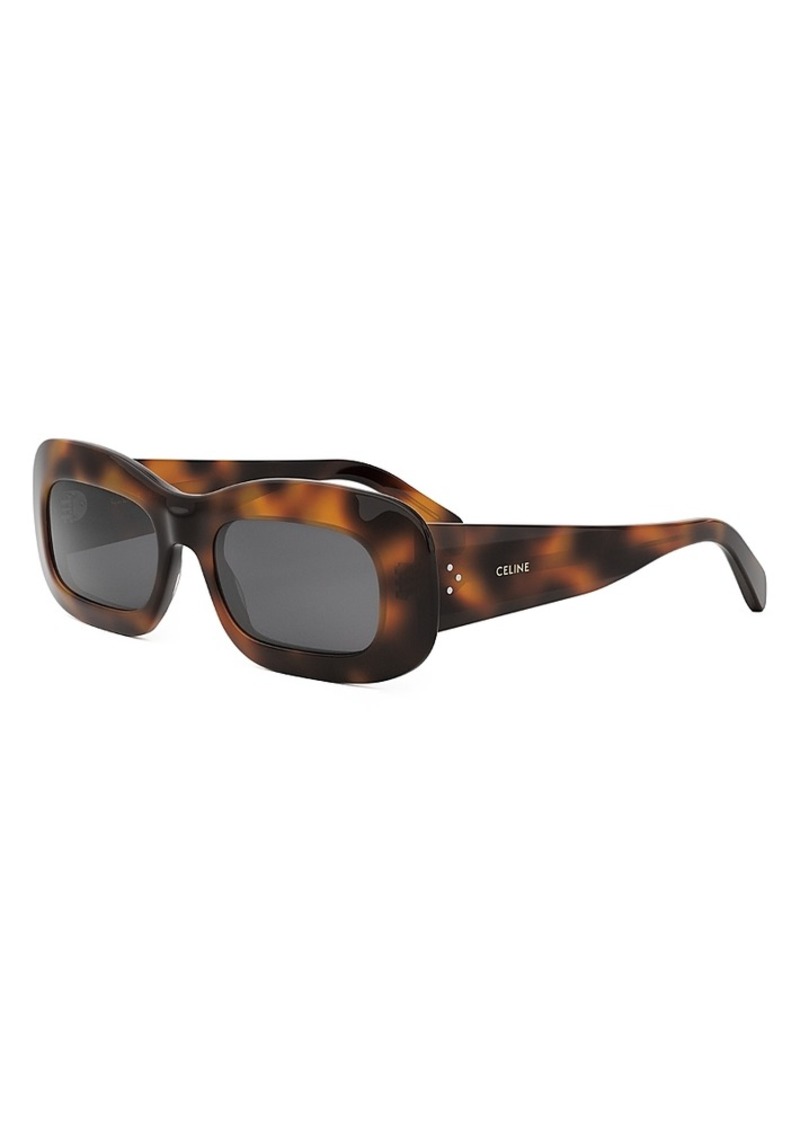 Celine 3 Dots Rectangular Sunglasses, 53mm