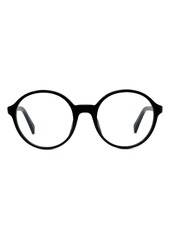CELINE 53mm Round Reading Glasses in Shiny Black at Nordstrom
