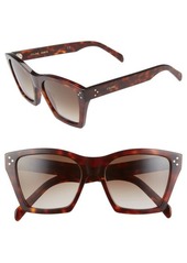CELINE 55mm Cat Eye Sunglasses in Dark Havana/Gradient Brown at Nordstrom
