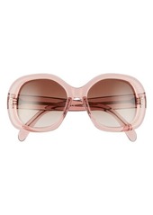 CELINE 55mm Gradient Round Sunglasses in Rose/Gradient Brown at Nordstrom