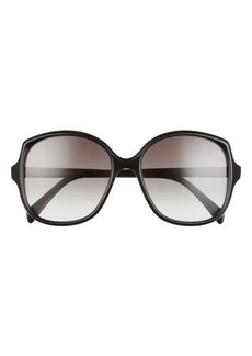 CELINE 57mm Gradient Square Sunglasses in Black/Brown at Nordstrom