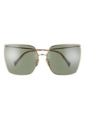 CELINE 65mm Oversize Square Sunglasses in Gold/Green at Nordstrom