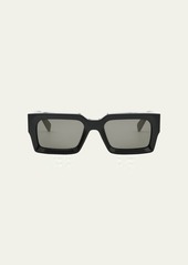 Celine Bold 3 Dots Beveled Acetate Rectangle Sunglasses