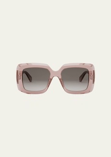 Celine Bold Three-Dot Acetate Square Sunglasses