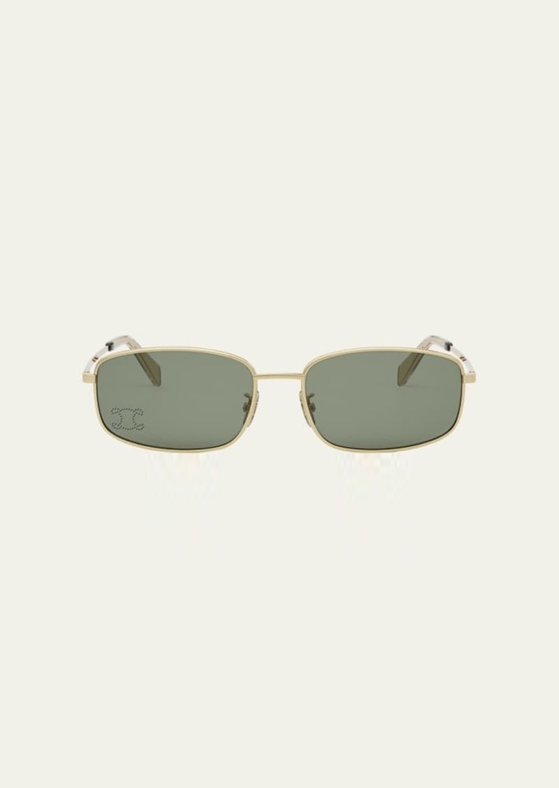 Celine Embellished Triomphe Metal Rectangle Sunglasses