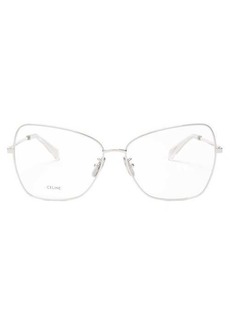 Celine Eyewear - Butterfly Metal Glasses - Womens - Silver
