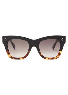 Celine Eyewear - Gradient Square Acetate Sunglasses - Womens - Black Brown