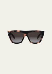 Celine Logo Flat-Top Square Acetate Sunglasses