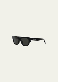 Celine Logo Monochrome Rectangle Acetate Sunglasses