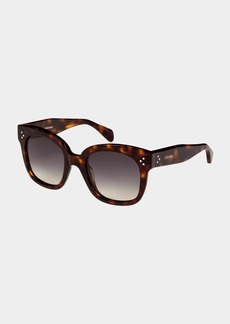 Celine Square Polarized Acetate Sunglasses  Blue Pattern