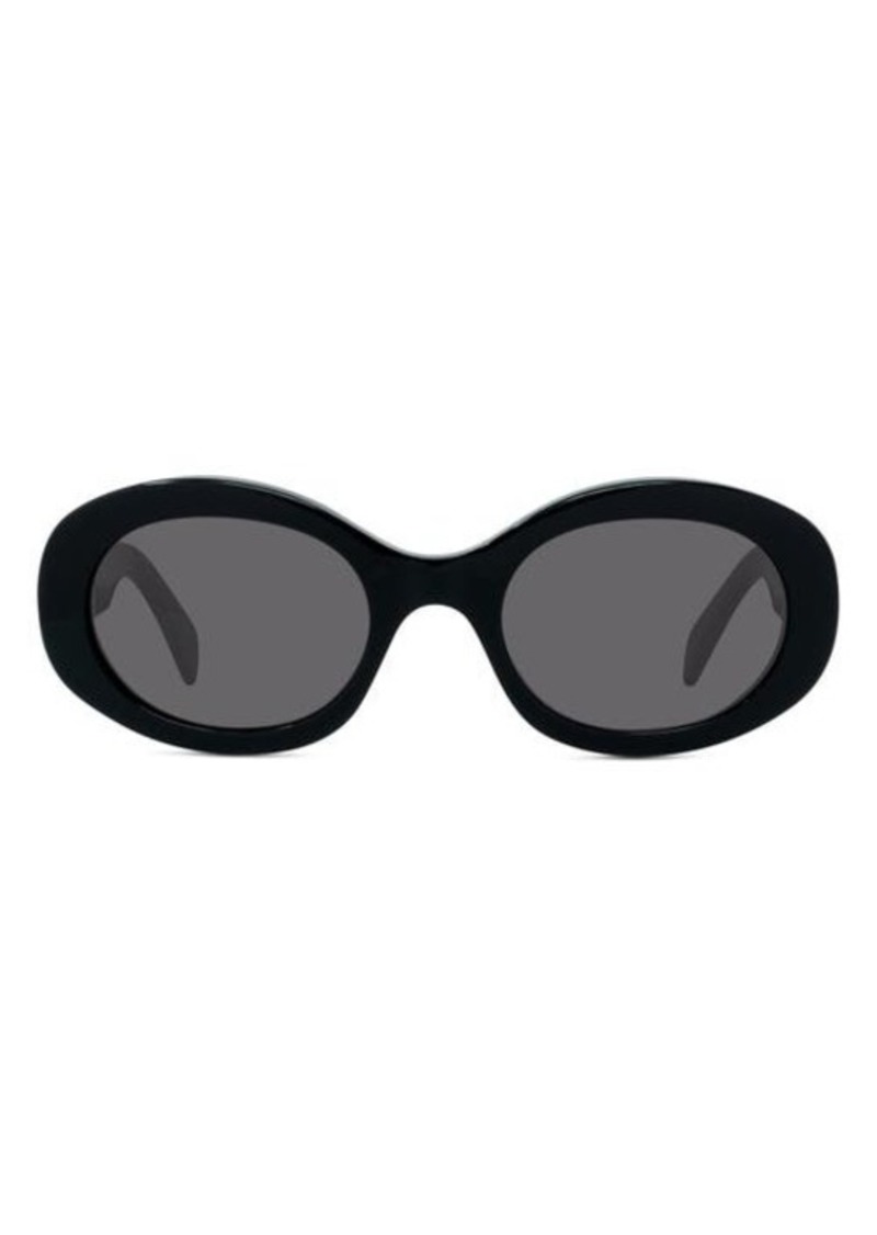 Celine Triomphe Sleek Acetate Cat-eye Sunglasses in Black