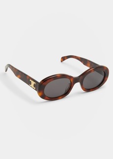 Celine Triomphe Logo Oval Acetate Sunglasses