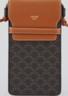 Celine Triomphe Phone Pouch With Flap Canvas Lambskin