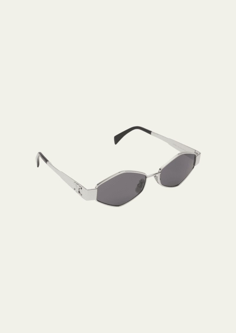 Celine Triomphe Round Metal & Acetate Sunglasses