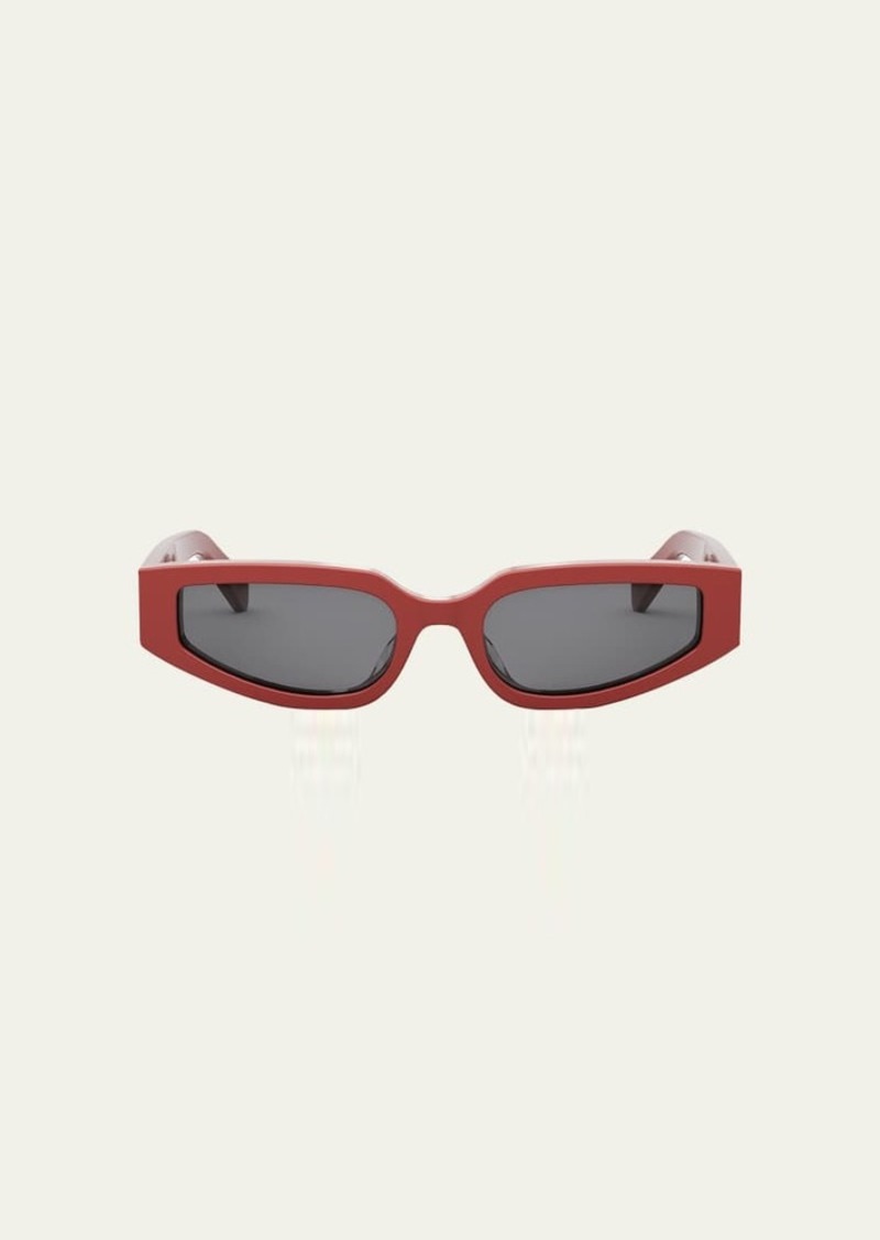 Celine Triomphe Sleek Red Acetate Cat-Eye Sunglasses