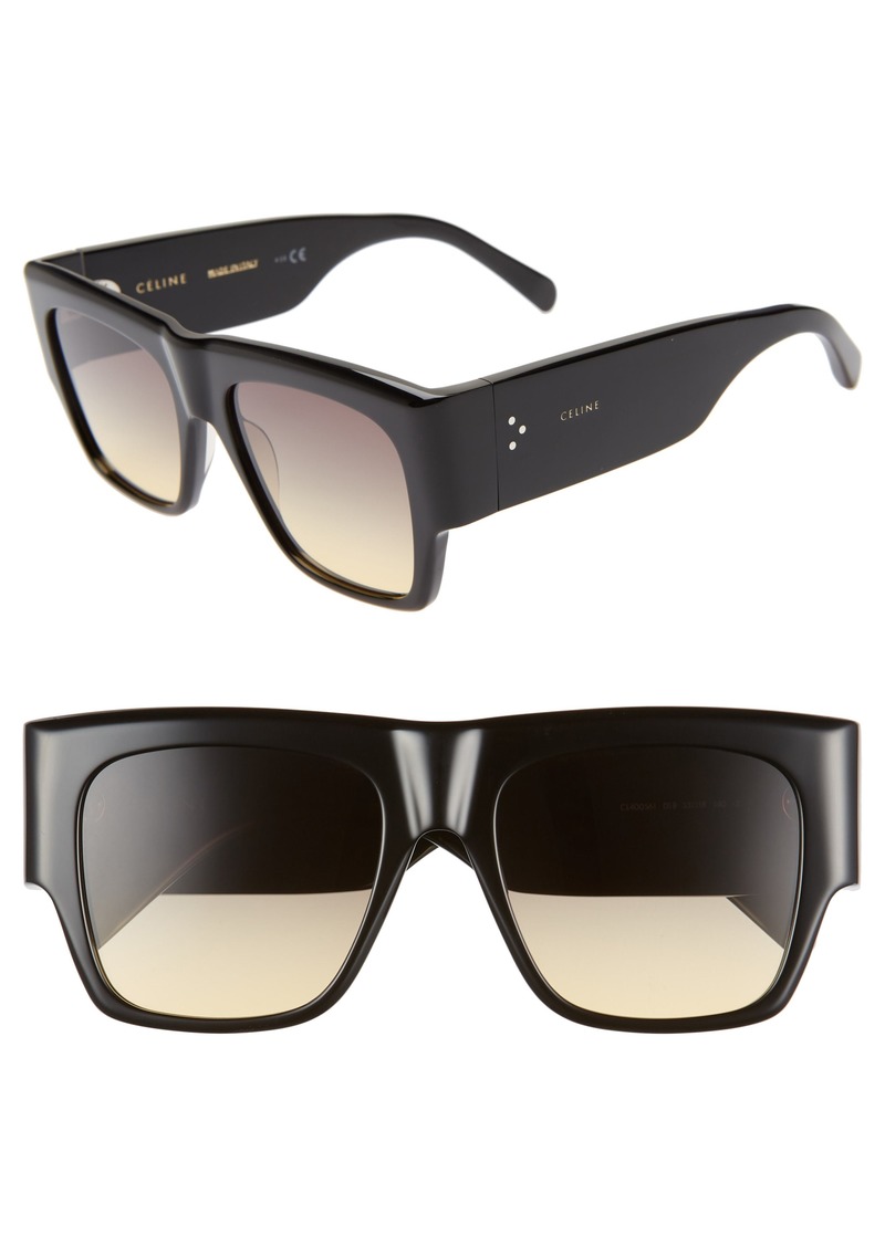 Fit 53mm Gradient Flat Top Sunglasses 