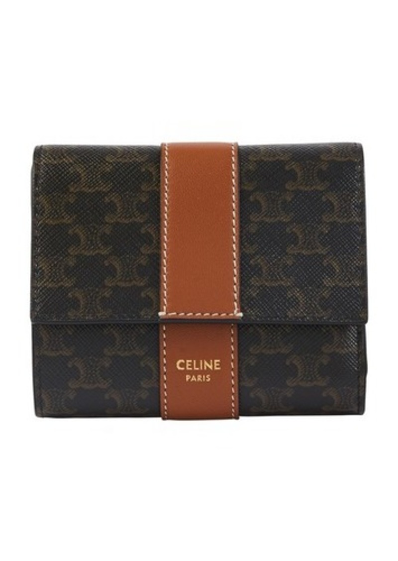 Celine Small Trifold Wallet in Triomphe Canvas and Lambskin | Misc ...