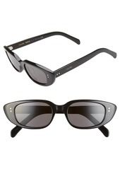 CELINE 51mm Oval Cat Eye Sunglasses in Black/Smoke at Nordstrom