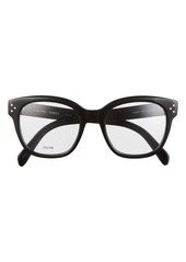 CELINE 51mm Round Reading Glasses in Black at Nordstrom