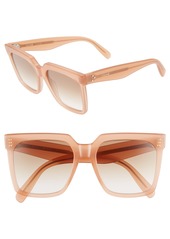 CELINE 55mm Gradient Square Sunglasses in Shiny Pink/Gradient Brown at Nordstrom