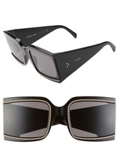 Women's Celine 60mm Square Sunglasses - Matte Black/ Smoke
