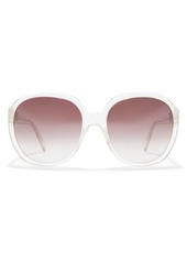 Women's Celine 63mm Gradient Oversize Round Sunglasses - Crystal/ Gradient Brown