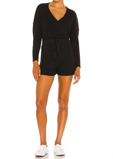 Central Park West Acacia Knit Romper In Black