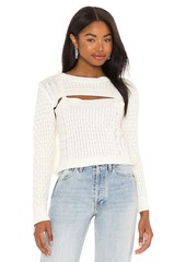 Central Park West Aviva Cable Long Sleeve Sweater