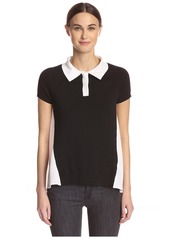 Central Park West Women's Polo with Sheer Back  XS