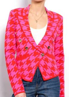 Central Park West Everly Double Breasted Blazer In Pink