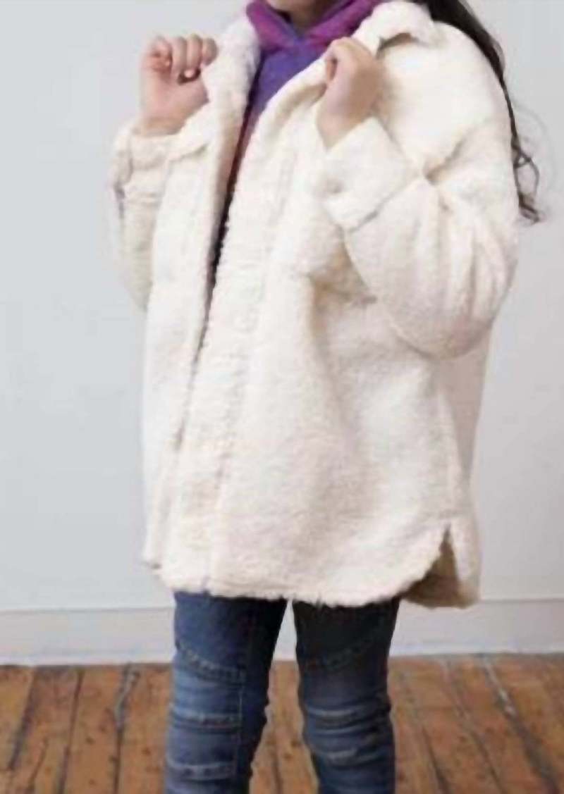 Central Park West Girl's Fleece Jacket In Ivory