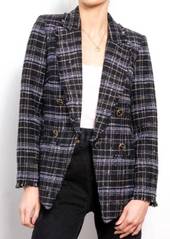 Central Park West Harper Tweed Jacket In Black