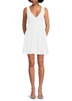 Central Park West Ribbed Fit & Flare Mini Dress