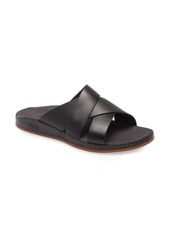 Chaco Woven Slide Sandal in Black Leather at Nordstrom