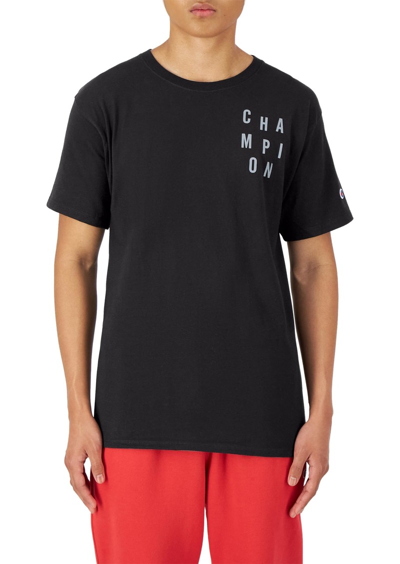 Champion Classic Comfortable Crewneck Men's T-Shirt Graphic Tee Black Scattered