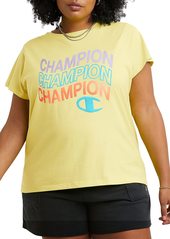 Champion Women's Classic Tee Wavy Script (Plus Size) Frozen Lime-5861NA