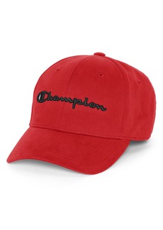 Champion Hat Classic Cotton Twill Baseball Adjustable Leather Strap Cap for Men Scarlet 3D Script